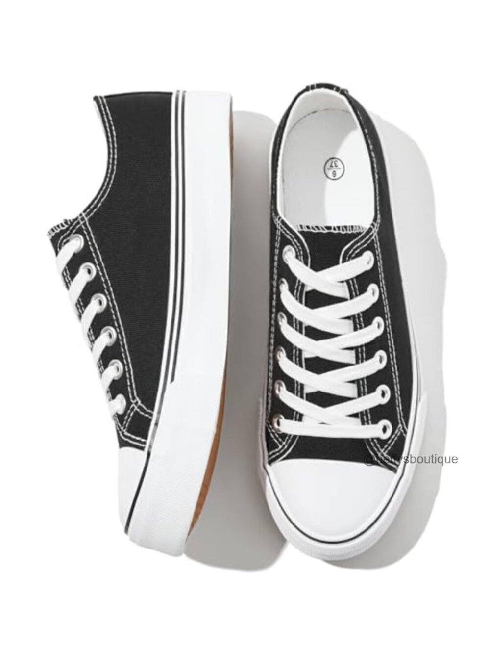 Womens Canvas Sneakers Lace Up Round Toe Rubber Sole Casual Tennis Shoes